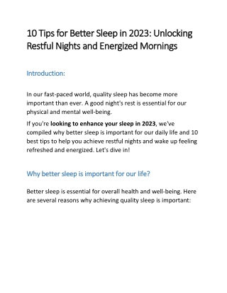 10 Tips for Better Sleep in 2023