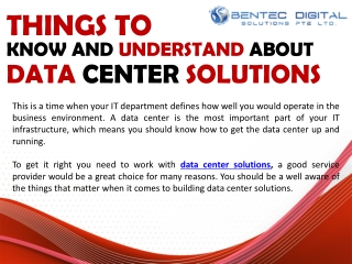 Things To Know And Understand About Data Center Solutions
