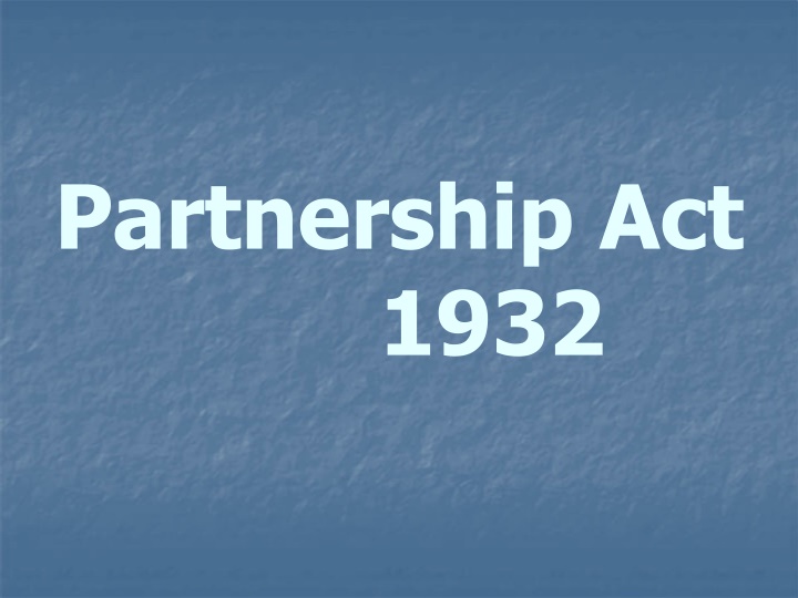 partnership act 1932