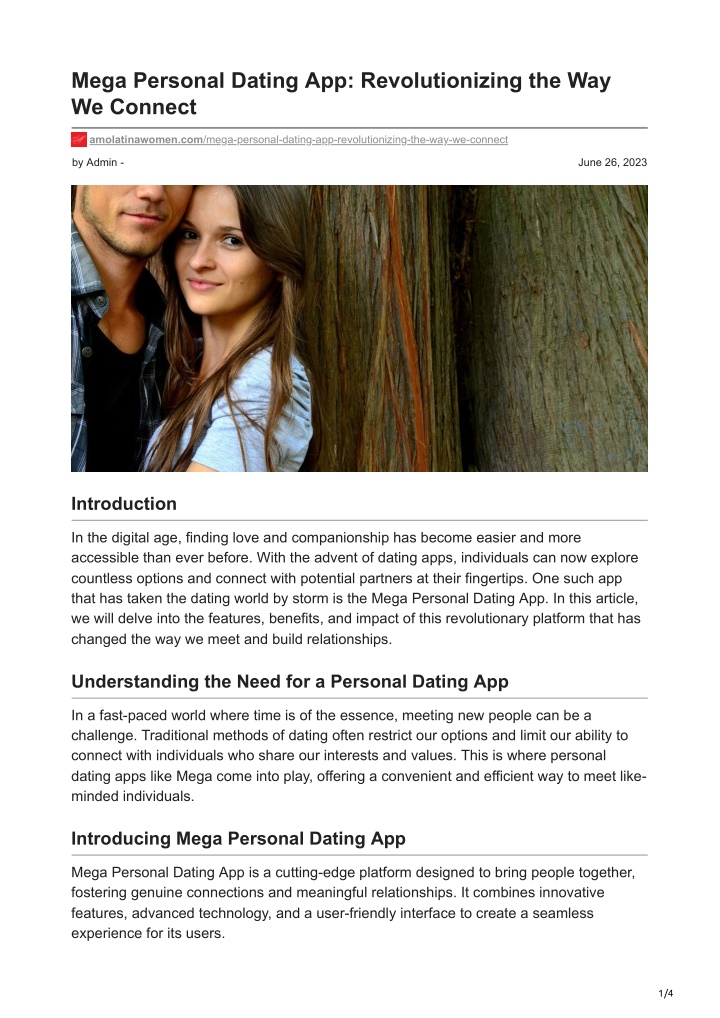 mega personal dating app revolutionizing