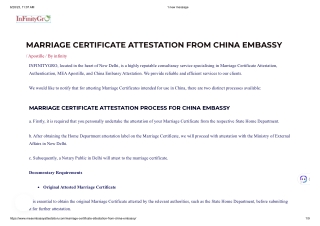 How to get Marriage Certificate Attestation from China Embassy