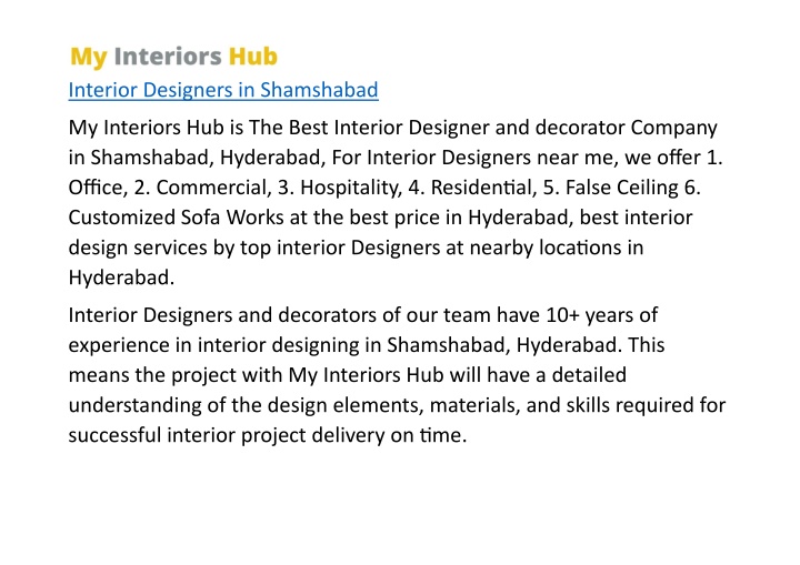 interior designers in shamshabad