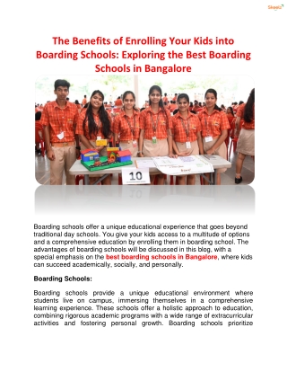 The Benefits of Enrolling Your Kids into Boarding Schools