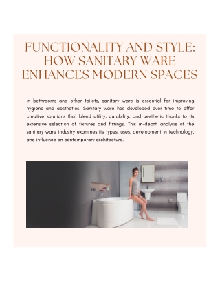 Functionality and Style: How Sanitary Ware Enhances Modern Spaces