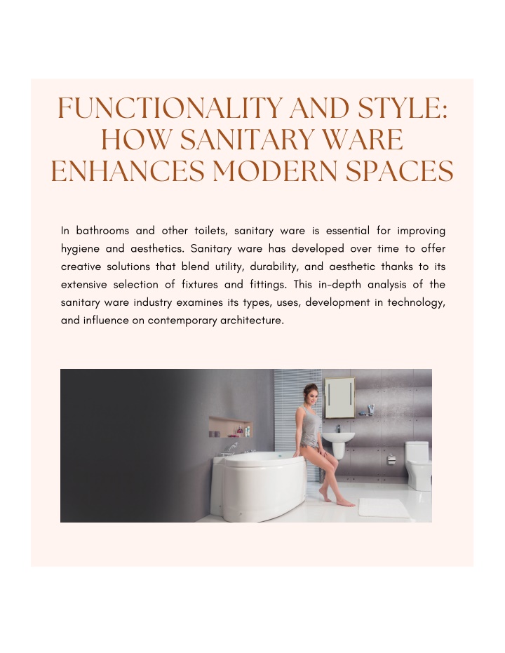 functionality and style how sanitary ware