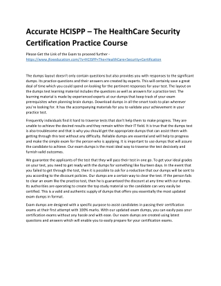 accurate hcispp the healthcare security