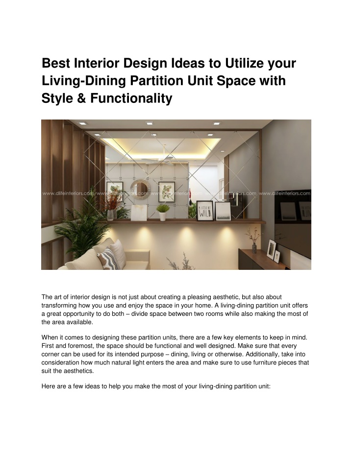 best interior design ideas to utilize your living
