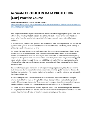 accurate certified in data protection