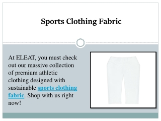 Sports Clothing Fabric