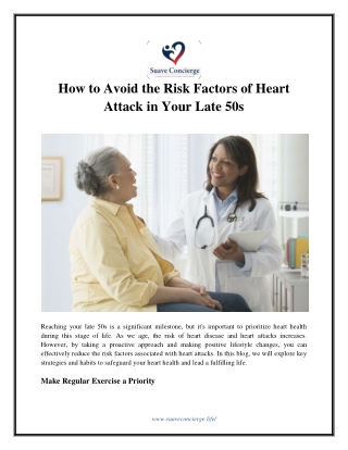 How to Avoid the Risk Factors of Heart Attack in Your Late 50s