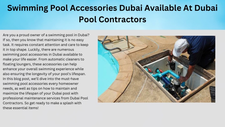 swimming pool accessories dubai available