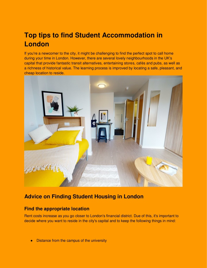 top tips to find student accommodation in london