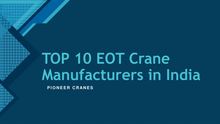 top 10 eot crane manufacturers in india