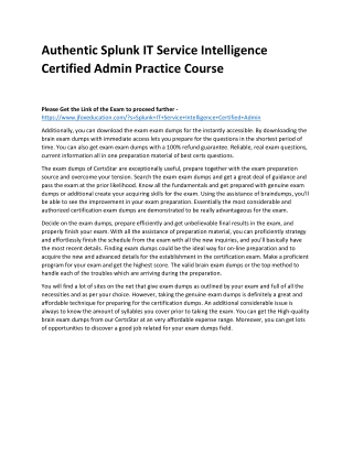 authentic splunk it service intelligence