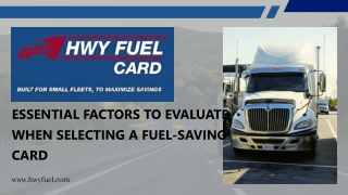 Essential Factors To Evaluate When Selecting A Fuel-Saving Card