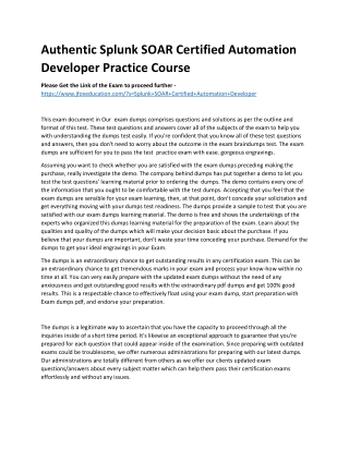 authentic splunk soar certified automation