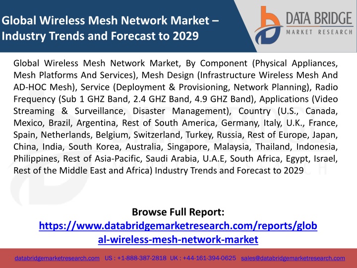 global wireless mesh network market industry