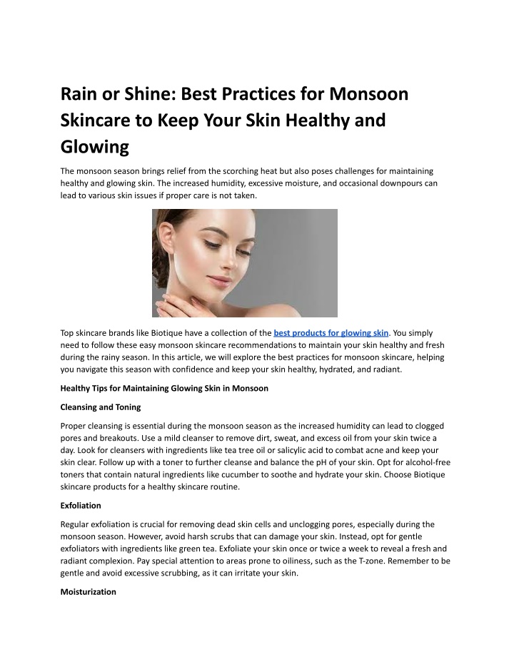 rain or shine best practices for monsoon skincare