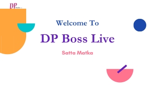 Dp Boss Live | Satta Matka | Milan Satta | Kalyan Satta