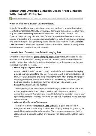 extract and organize linkedin leads from linkedin