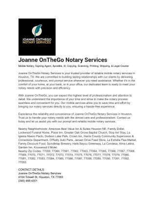Joanne OnTheGo Notary Services