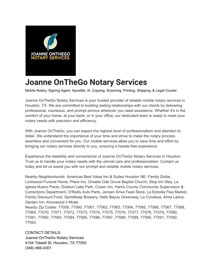 joanne onthego notary services mobile notary