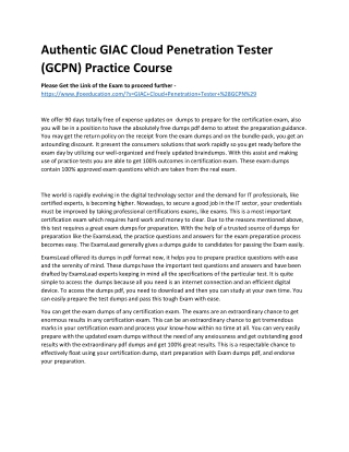 authentic giac cloud penetration tester gcpn