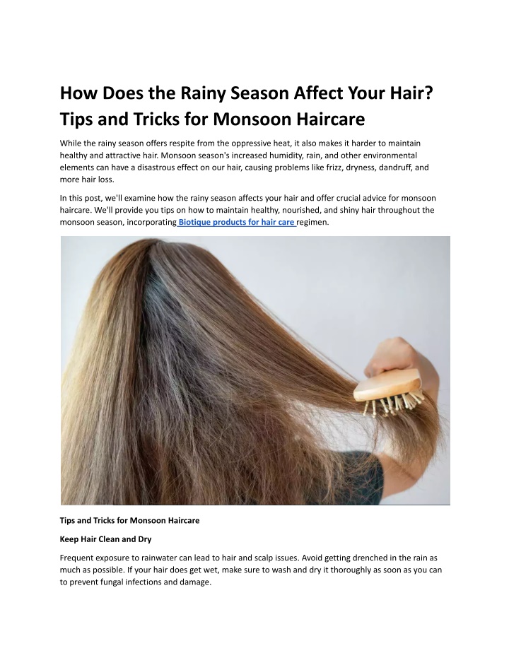 how does the rainy season affect your hair tips