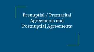 Prenuptial _ Premarital Agreements and Postnuptial Agreements