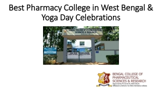 Best Pharmacy College in West Bengal & Yoga Day Celebrations