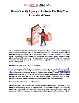 how a shopify agency in australia can help