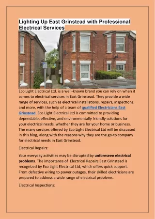 lighting up east grinstead with professional