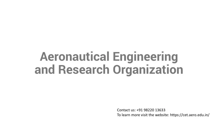 aeronautical engineering and research organization