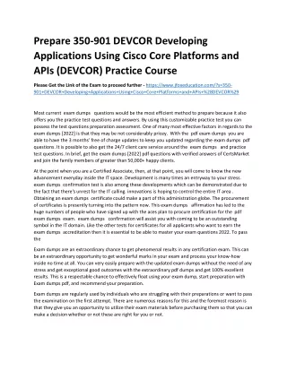 prepare 350 901 devcor developing applications