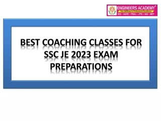 Best Coaching Classes for SSC JE 2023 Exam