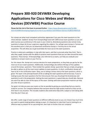 prepare 300 920 devwbx developing applications