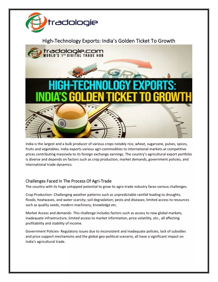 high high technology exports india s golden