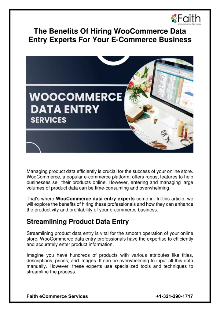 the benefits of hiring woocommerce data entry