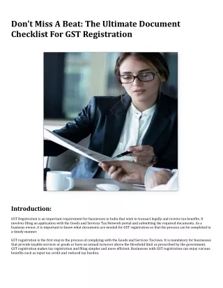 Don't Miss A Beat The Ultimate Document Checklist For GST Registration