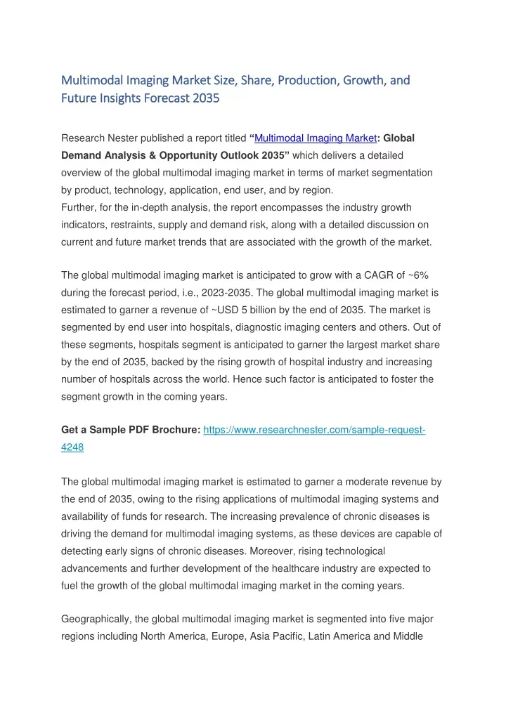 multimodal imaging market size share production