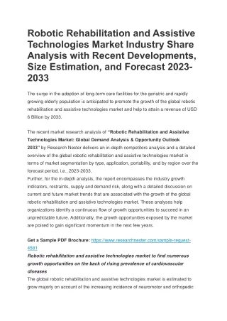 Robotic Rehabilitation and Assistive Technologies Market Industry Share Analysis