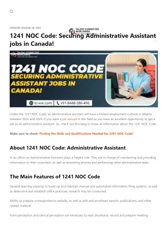 1241 NOC Code: Securing Administrative Assistant jobs in Canada!