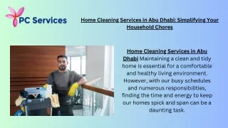 Home Cleaning Services in Abu Dhabi Simplifying Your Household Chores