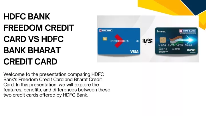 hdfc bank freedom credit card vs hdfc bank bharat