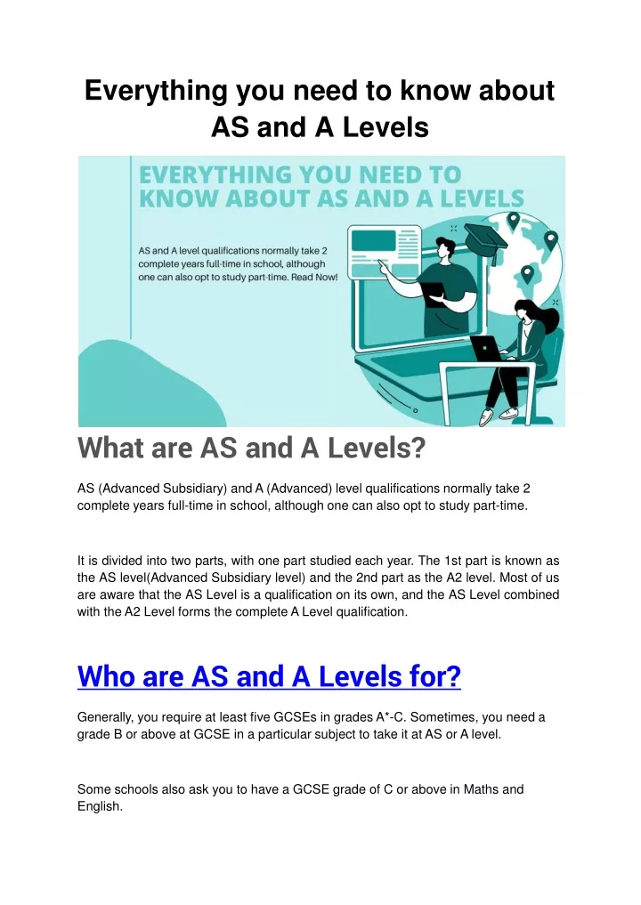 everything you need to know about as and a levels