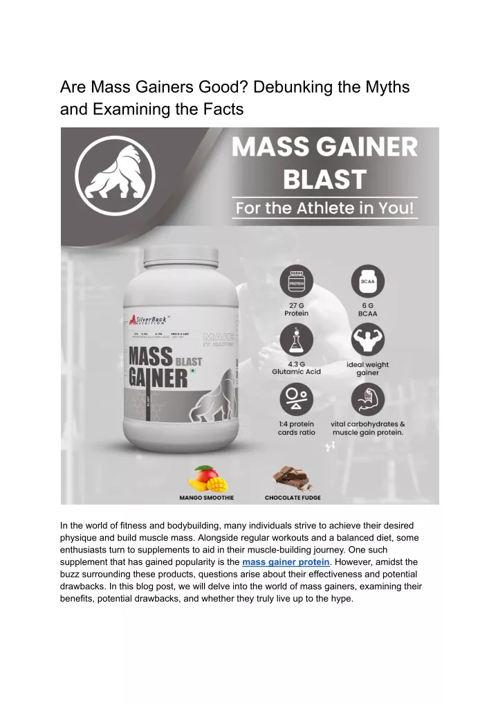 are mass gainers good debunking the myths