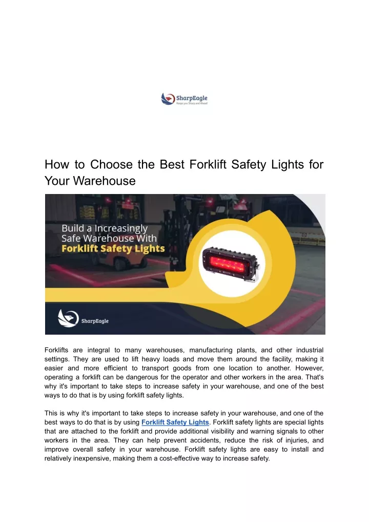 how to choose the best forklift safety lights