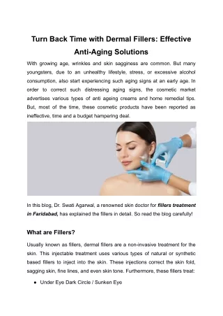 turn back time with dermal fillers effective