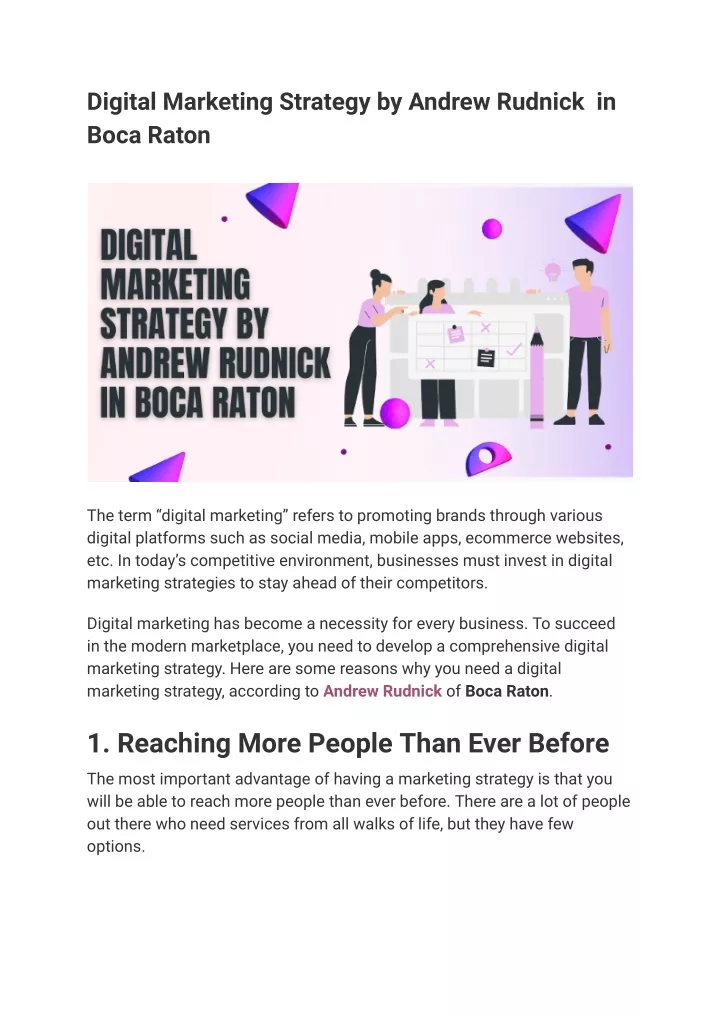 digital marketing strategy by andrew rudnick