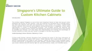 Singapore's Ultimate Guide to Custom Kitchen Cabinets